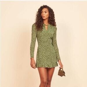 knee length dresses for ladies Reformation Delia Bow Midi Dress main image 1